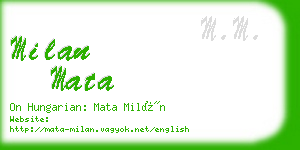 milan mata business card